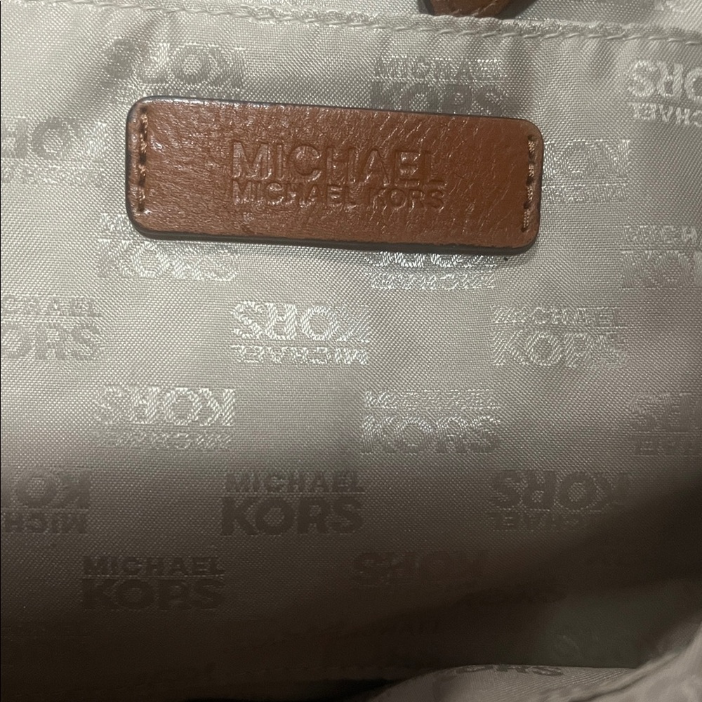 Classic Denim Canvas Michael Kors Tote Bag with Tan Leather Trim - Picture 5 of 5